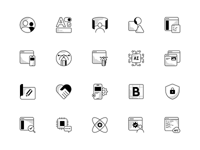 Stead Iconography ai branding clean dark design development doted icons fill icons iconography icons illustration line icons logo mobile app stead ui ui icons user vr website