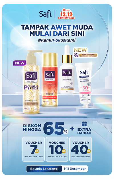 Banner Marketplace Product Skincare (Safi Brand) beuaty product digital imaging graphic design marketplace