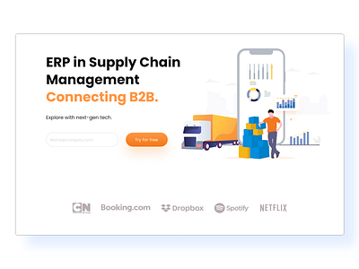 ERP supply chain for B2Ba animation branding graphic design logo motion graphics ui