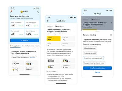 Incluzza - Employer Dashboard animation dashboard design system graphic design illustration landing logo mobile app product design ui web design website