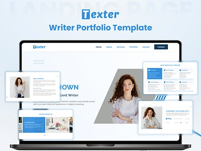 Texter V2 – Writer Portfolio Website Template bootstrap content writers creative writers css3 design designtocodes freelance writers landing page one page one page website template onepage personal portfolio portfolio template texter ui web content writers website template writer portfolio writer website