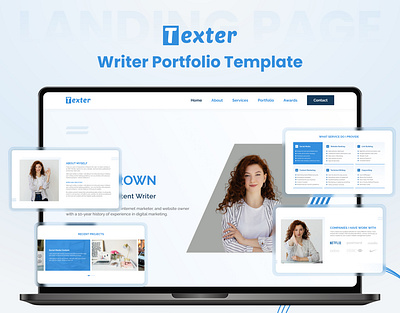 Texter V2 – Writer Portfolio Website Template bootstrap content writers creative writers css3 design designtocodes freelance writers landing page one page one page website template onepage personal portfolio portfolio template texter ui web content writers website template writer portfolio writer website