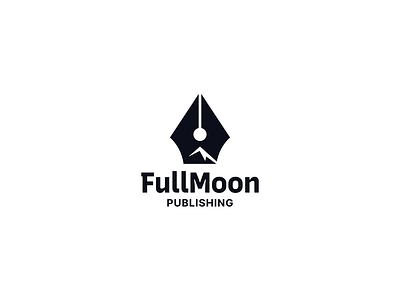 FullMoon logo brand branding design elegant graphic design illustration logo logo design logo designer logodesign logodesigner logotype mark minimalism minimalistic modern moon mountain pen publishing