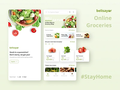 Belisayur | Grocery through Mobile App branding design e commerce figma homepage illustration mobile app onboarding online shop product design ui design uiux ux design web commerce