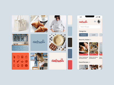 Eatwell: Visual Identity & Recipe App app branding design food graphic design recipe app ui ux