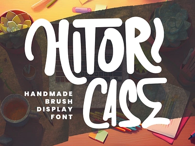 Hitori Case Handmade Brush Display Font animation branding brush font font fonts graphic design handlettered font handmade font logo nostalgic summer font