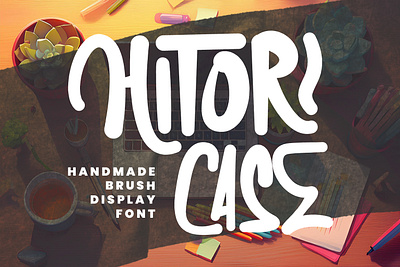 Hitori Case Handmade Brush Display Font animation branding brush font font fonts graphic design handlettered font handmade font logo nostalgic summer font