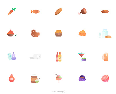 Grocery icons - product app design app icons food icons graphic design groceries icons grocery app iconography icons icons library illustration product design product icons product illustration ui visual design website website icons