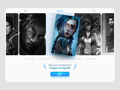 Landing Page Design arcane button carousel hero section landing page league of legends portfolio toofan web design website