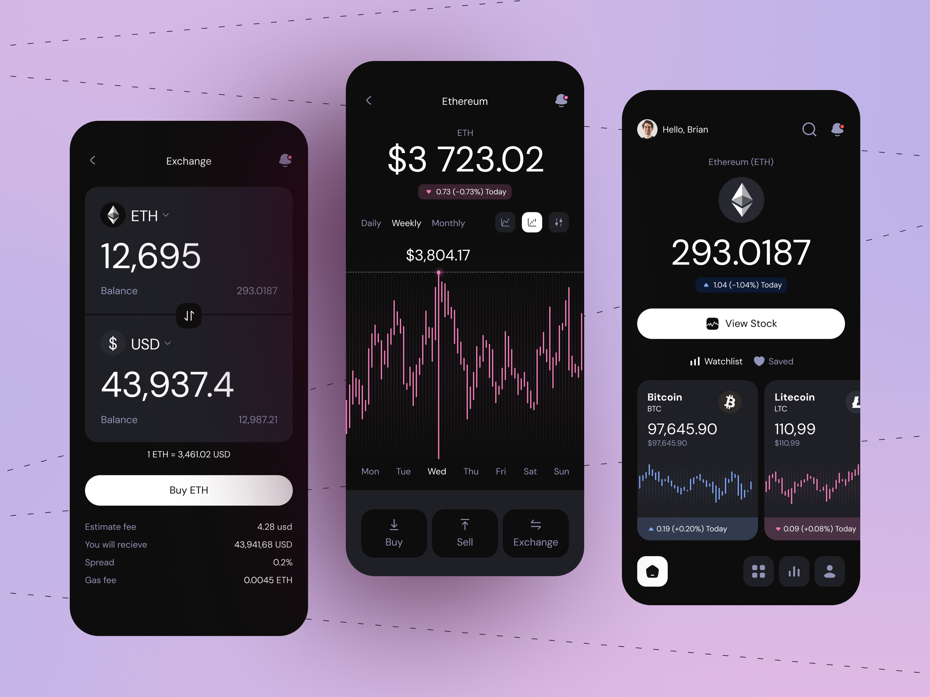 Example of Crypto Trading App Design
