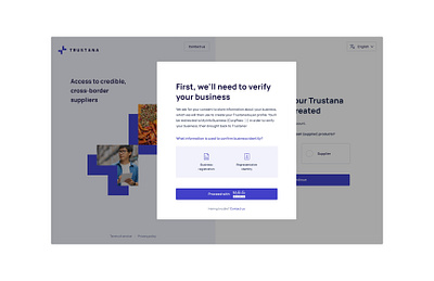 Onboarding to B2B platform b2b blockchain e commerce onboarding trust ui ux web design