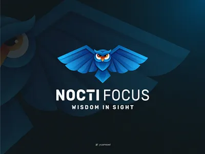 NOCTI FOCUS Creative Owl Logo Design animal bird branding colorful design focus gradient graphic design icon identity illustration logo design logo designer modern nature owl owl logo symbol vector wisdom