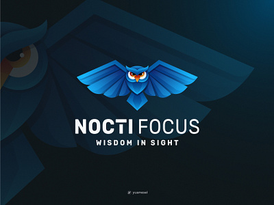 NOCTI FOCUS Creative Owl Logo Design animal bird branding colorful design focus gradient graphic design icon identity illustration logo design logo designer modern nature owl owl logo symbol vector wisdom