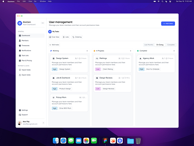 Alacktem Task Dashboard dashboard dashboard ui design product design sass sass product task task dashboard team ui