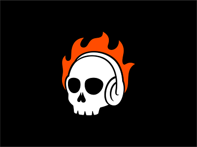 Fire Head Skull Logo branding fire logo graphic design logo skull skull logo