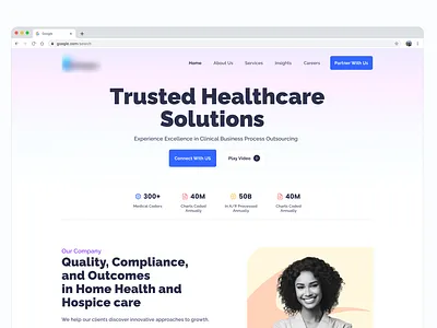 Landing Page Design about banner clean count creative design designer healthcare herosection homepage landing page minimal new saas service simple ui ui design
