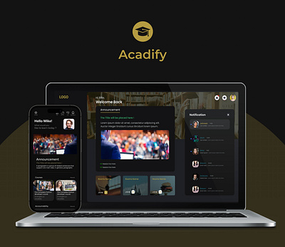 Acadify Mobile & Web Design app design branding figma graphic design logo ui ux web design