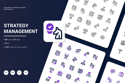 Strategy Management Icon Pack business icon icon design icon pack icon set management marketing strategy