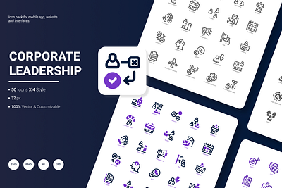 Corporate Leadership Icon Pack business corporate icon icon design icon pack icon set leadership office work