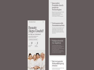 Beauty Steps beauty industry clean landing page mobile responsive nude colors ui ux web design