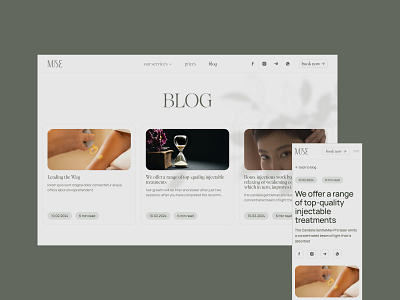 Muse aestetic beauty blog creative desktop mobile spa ui unique ux web design