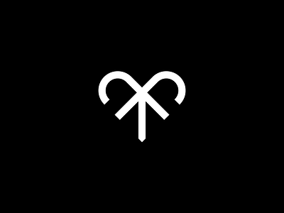 ♥ ↑ arrow black and white branding concept double meaning heart logo love minimal minimalist roxana niculescu simple unused logo up