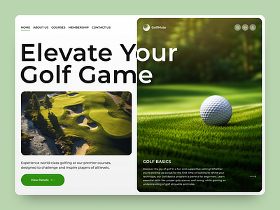 GolfMate - Website design figma golf golf courses golf enthusiasts golfmate membership modern design responsive design site sports uxui web concept web design website