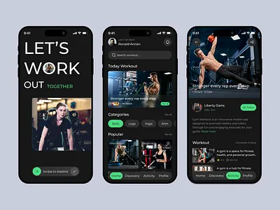 Fitness App app calories clean design fitness fitness app gym health health app ios minimal mobile mobile app mobile app ui sport training ui ux workout yoga