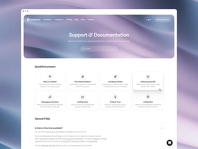 Support & documentation — Untitled UI documentation faqs frequently asked questions support web design website design wiki