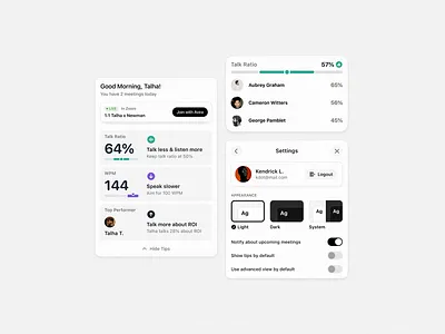 Minimal Meeting Widgets app design figma macos minimal ui uxdesign webapp