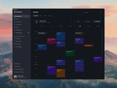 Week view calendar — Untitled UI calendar dark mode dark ui events google calendar product design ui design user interface