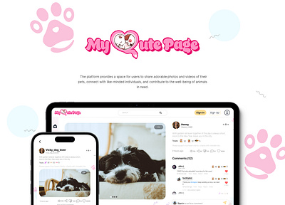 My Qute Page Mobile & Web App Design app design figma graphic design pet app ui ux web design