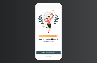 Daily UI Challenge #010 - Social Share achievement screen app app design dailyui dailyui10 reward share design social design social share ui