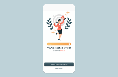 Daily UI Challenge #010 - Social Share achievement screen app app design dailyui dailyui10 reward share design social design social share ui