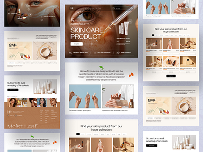 Moist - Skin Care Website Landing page UI✨ design ecommerce homepage landing page minimal product serum skin care ui uiux user interface webdesign website