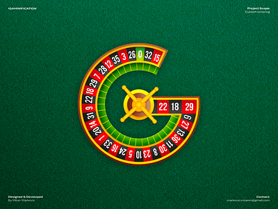 iGamification - Custom letter G bet betting casino casino branding casino games custom gambling gambling games game gaming graphic design igaming illustration lettering online casino roulette slots sport sport betting typography