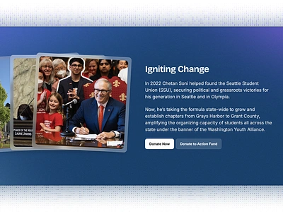 Igniting Change - Washington Youth Alliance blue branding component design gradients images landing purple section text block ui