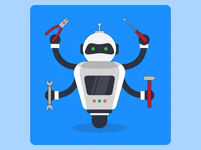 Robot Graphical Illustration adobe illustrator ai animation branding design figma graphic design graphics illustration logo pen tool robot ui uiux uiux design