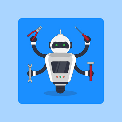 Robot Graphical Illustration adobe illustrator ai animation branding design figma graphic design graphics illustration logo pen tool robot ui uiux uiux design