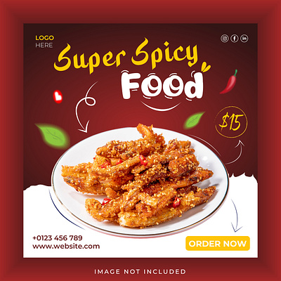 Spicy Food Social Media Design social media creatives