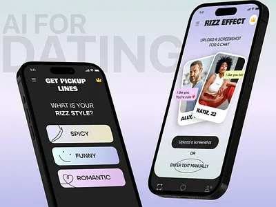 AI for dating app app design dating futuristic handmade masculine romantic uiux