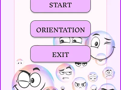 VR App Main menu bubble emojies emotions graphic design main menu ui virtual reality