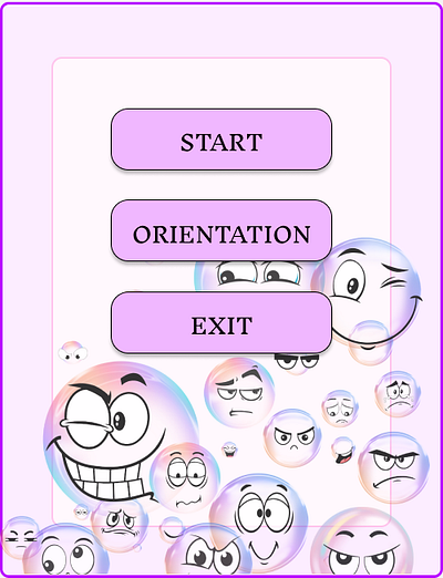 VR App Main menu bubble emojies emotions graphic design main menu ui virtual reality