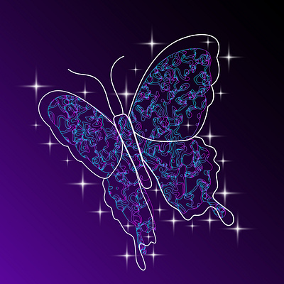 Glittering Butterfly Vector Desing by Md Mi Sumon elegant vector design