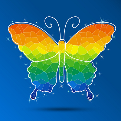 Rainbow Color Butterfly Vector Design elegant vector design