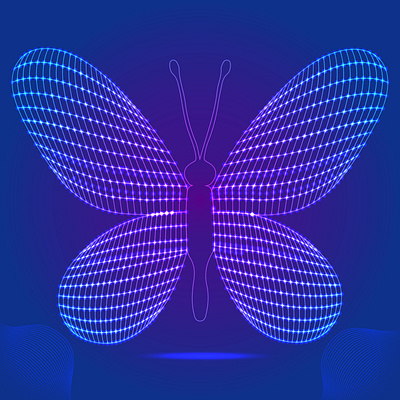 Wireframe Butterfly Vector Design elegant vector design