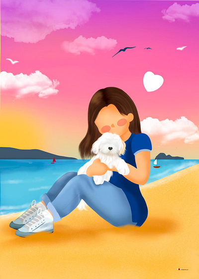 Love_02 dog illustration