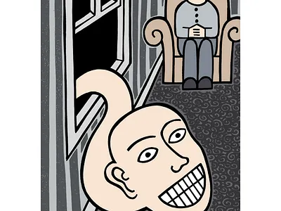 A visitor cartoon comic drawing illustration