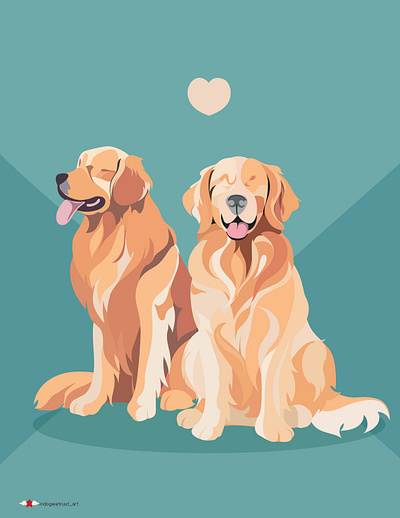 Golden retriever dog goldenretriever illustration vector vectorart