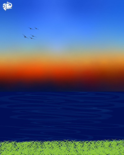 SUNSET 3 2d flat art adobe illustrator design digital art environment art illustration inspiration from nature inspired by nature landscape illustration nature nature art portrait art sun sunset illustration vector art